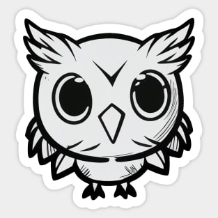 Round owl Sticker